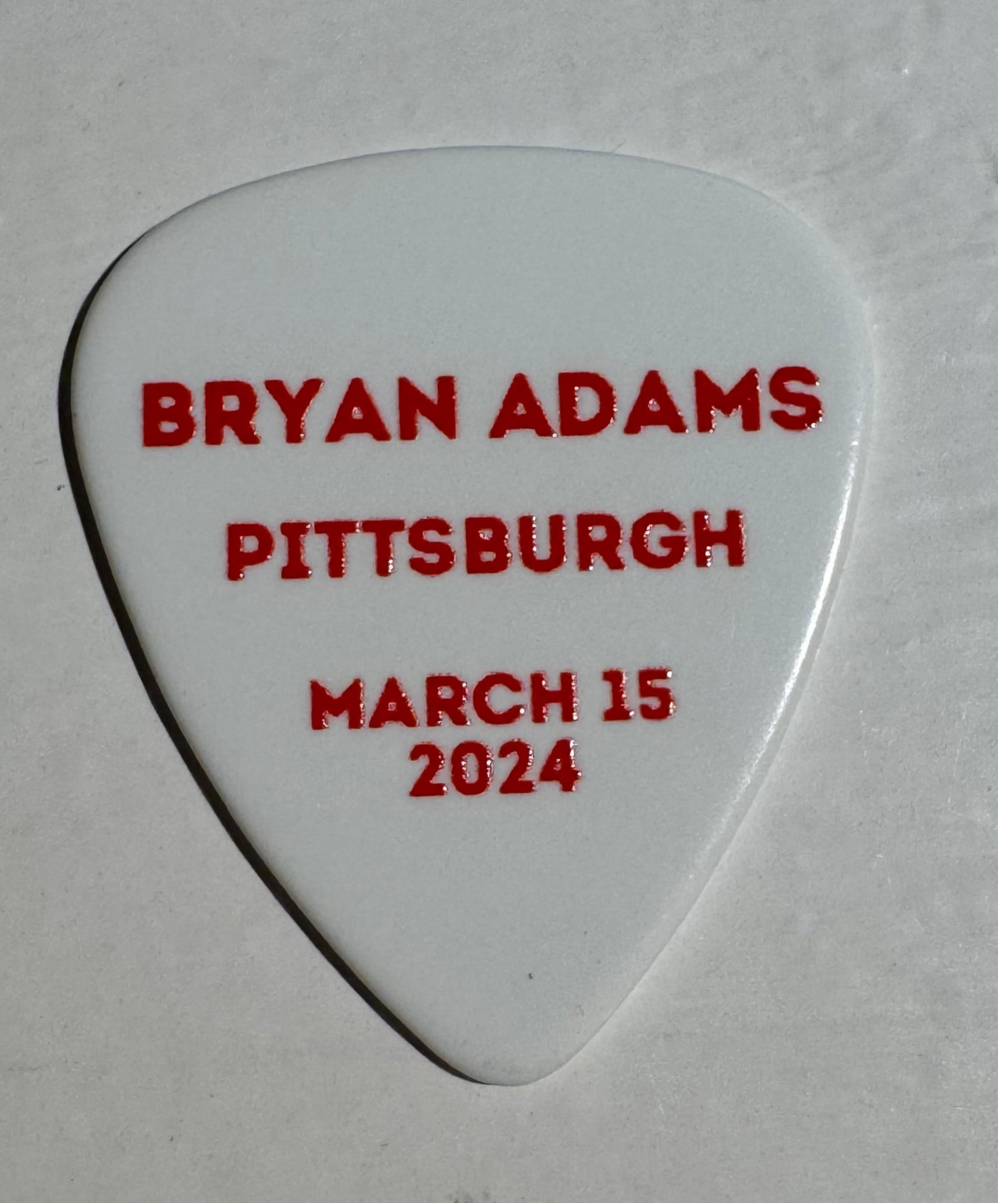 Bryan Adams - Guitar Pick - 2024 So Happy It Hurts Tour - Pittsburgh